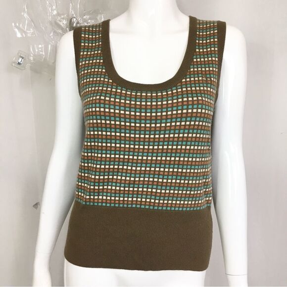 Vintage Y2K Original Penguin By Unsingwesr Knit Grangma Sweater Vest Brown L - Picture 3 of 8